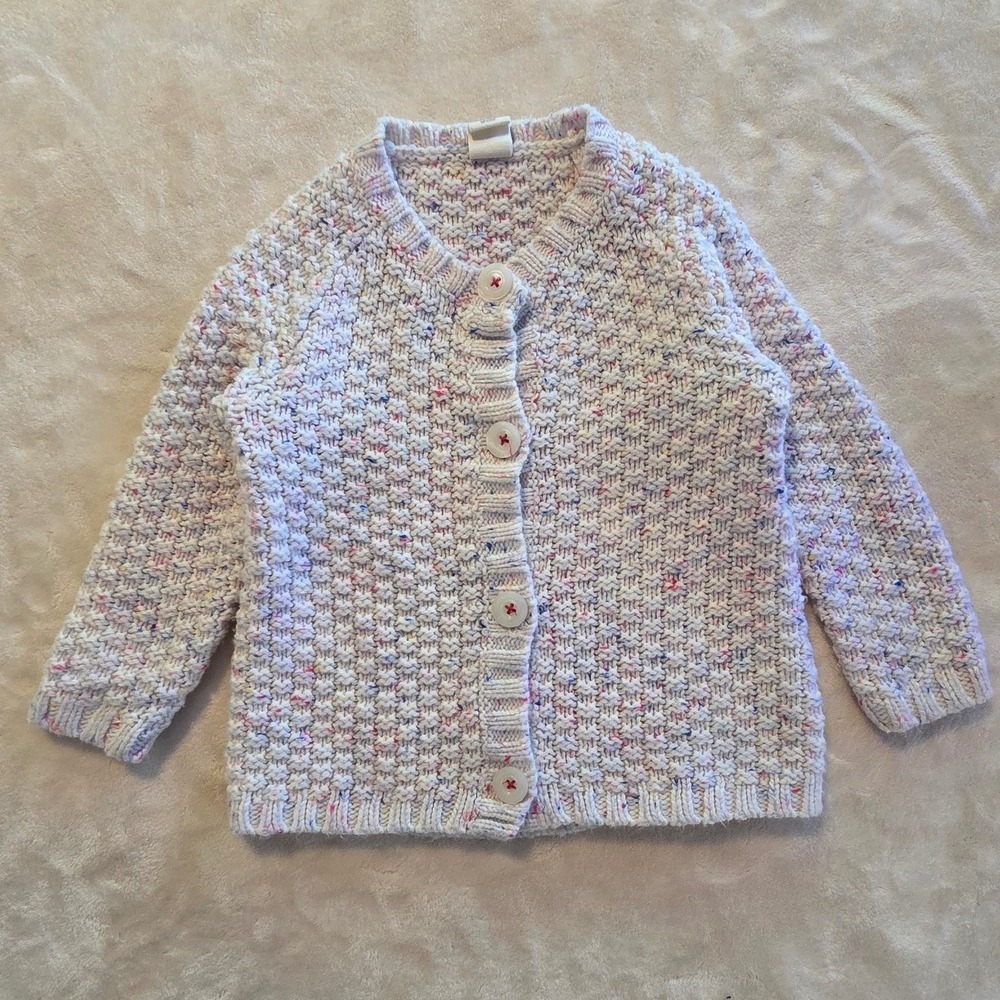 Tucker + Tate Confetti Knit Cardigan Baby 18M Cream Button Sweater‎